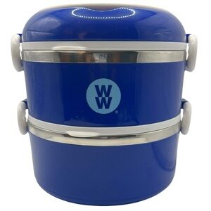 Weight Watchers WW Stainless & Plastic Stackable Portable Bento Lunch Box - Blue